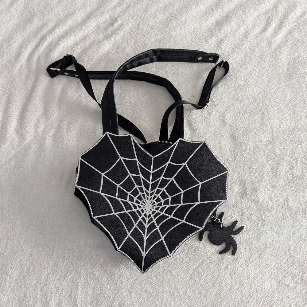 Mad Engine Small Black Spiderweb Backpack - New N… - image 2